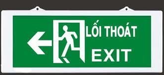 đèn exit chỉ hướng sang trái